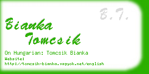 bianka tomcsik business card